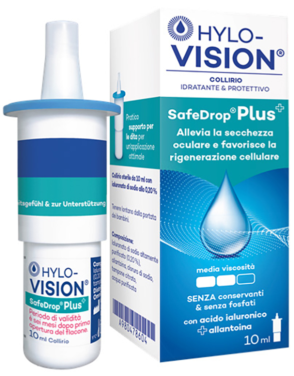 HYLOVISION SAFE DROP PLUS COLLIRIO IDRATANTE E PROTETTIVO 10 ML - Farmacia De Pasquale