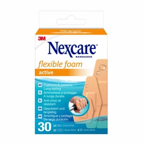 CEROTTO PREPARATO NEXCARE ACTIVE 360 GRADI N1030ASD04 ASSORTITI 3 MISURE 6 CEROTTI 23X28MM + 14 CEROTTI 22X57MM + 10 CEROTTI 28X76MM - Farmacia De Pasquale