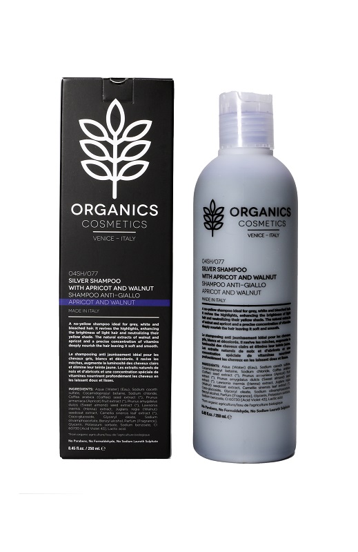ORGANICS PHARM SILVER SHAMPOO WITH WALNUT AND APRICOT ANTI GIALLO 250 ML - Farmacia De Pasquale
