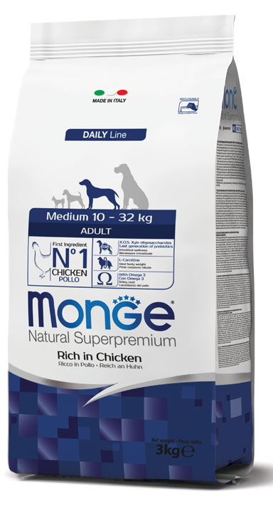 MONGE DOG MEDIUM ADULT 3 KG - Farmacia De Pasquale