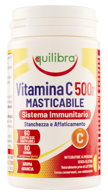 VITAMINA C 500MG MASTICABILE SISTEMA IMMUNITARIO 60 COMPRESSE - Farmacia De Pasquale
