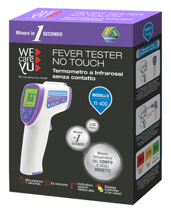 TERMOMETRO A INFRAROSSI SENZA CONTATTO WECAREYU FEVER TESTER NO TOUCH 1 PEZZO - Farmacia De Pasquale