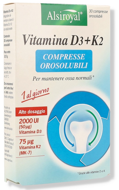 ALSIROYAL VITAMINA D3+K2 30 COMPRESSE OROSOLUBILI - Farmacia De Pasquale