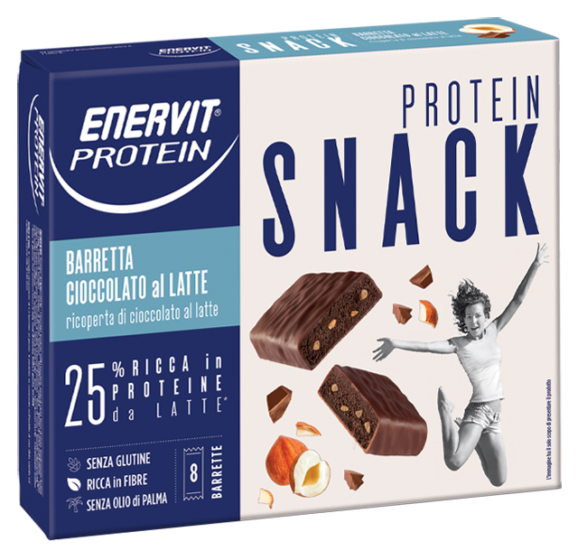 ENERVIT PROTEIN SNACK CIOCCOLATO LATTE 8 BARRETTE 27 G - Farmacia De Pasquale