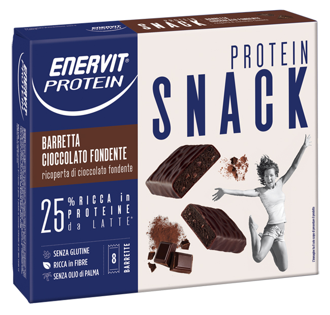 ENERVIT PROTEIN SNACK FONDENTE 8 BARRETTE 27 G - Farmacia De Pasquale
