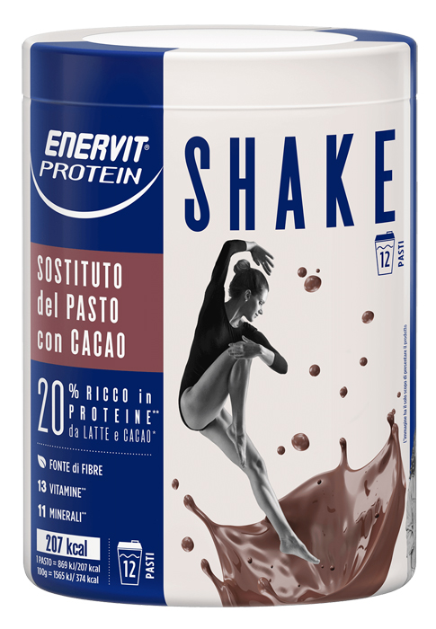 ENERVIT PROTEIN SHAKE CACAO 12 PASTI - Farmacia De Pasquale