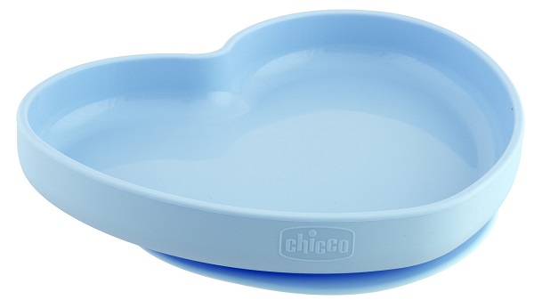 CHICCO PIATTO CUORE VENTOSA SILICONE BLU - Farmacia De Pasquale