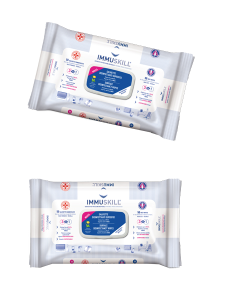IMMUSKILL SALVIETTE DISINFETTANTI SUPERFICI 50 PEZZI - Farmacia De Pasquale