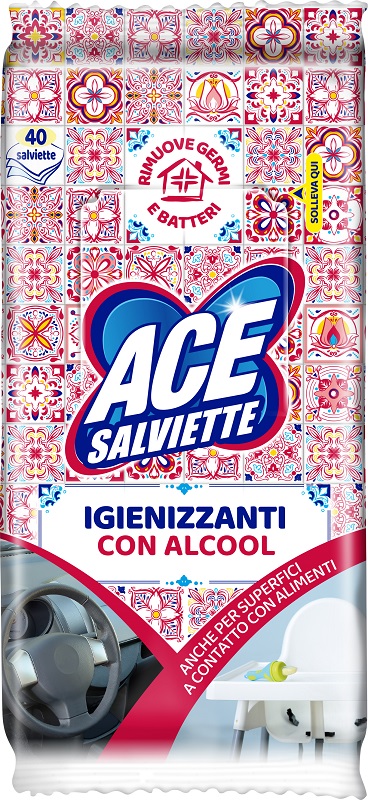 ACE SALVIETTE IGIENIZZANTI ALCOOL 40 PEZZI - Farmacia De Pasquale