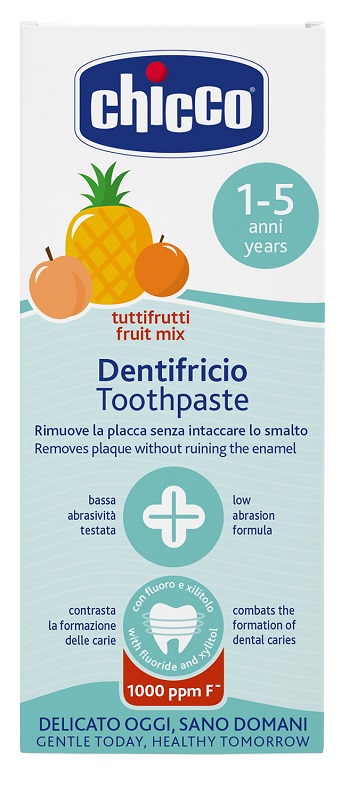 CHICCO DENTIFRICIO TUTTIFRUTTI DA 1 A 5 ANNI CON FLUORO - Farmacia De Pasquale