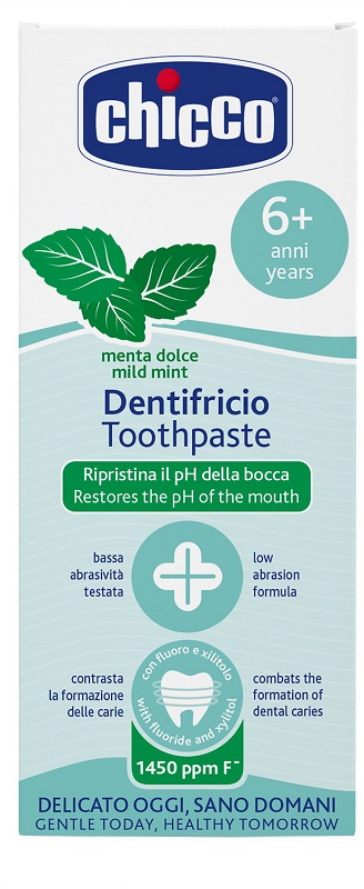 CHICCO DENTIFRICIO MENTA DOLCE 6 ANNI+ CON FLUORO - Farmacia De Pasquale