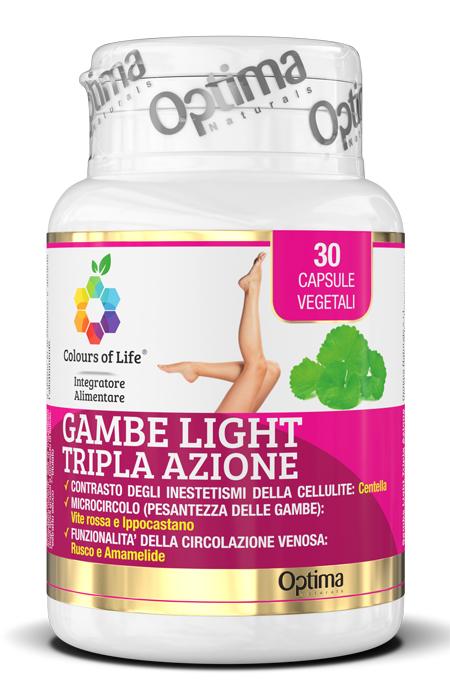 COLOURS OF LIFE GAMBE LIGHT TRIPLA AZIONE 30 CAPSULE VEGETALI 850 MG - Farmacia De Pasquale