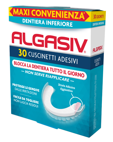 ALGASIV ADESIVO PER PROTESI DENTARIA INFERIORE 30 PEZZI - Farmacia De Pasquale