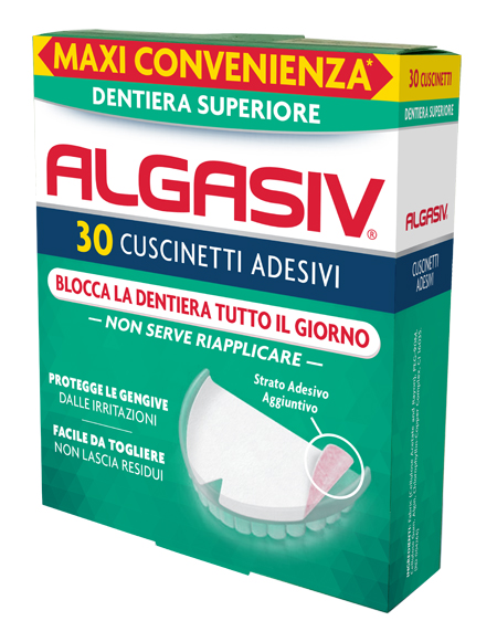 ALGASIV ADESIVO PER PROTESI DENTARIA SUPERIORE 30 PEZZI - Farmacia De Pasquale