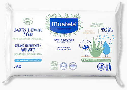 MUSTELA SALVIETTE ACQUA COT BIO 60 PEZZI - Farmacia De Pasquale