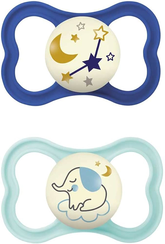 MAM AIR NIGHT SUCCHIETTO 16+ MESI SILICONE MASCHIO 2 PEZZI - Farmacia De Pasquale
