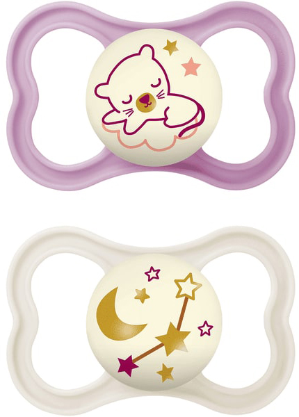 MAM AIR NIGHT SUCCHIETTO 6+ MESI SILICONE FEMMINA 2 PEZZI - Farmacia De Pasquale