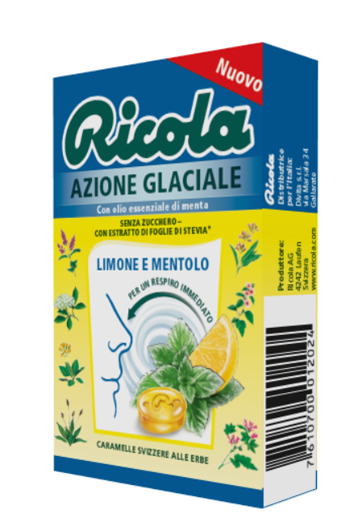 RICOLA AZIONE GLACIALE LIMONE E MENTOLO 50 G - Farmacia De Pasquale
