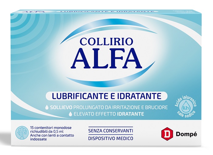 COLLIRIO ALFA LUBRIFICANTE/IDRATANTE 15 FIALE MONODOSE - Farmacia De Pasquale