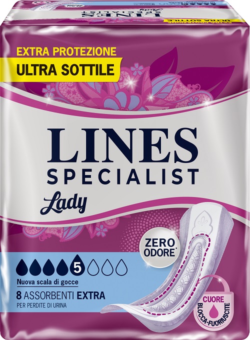 ASSORBENTI PER INCONTINENZA LINES SPECIALIST LADY 8 EXTRA 8 PEZZI - Farmacia De Pasquale