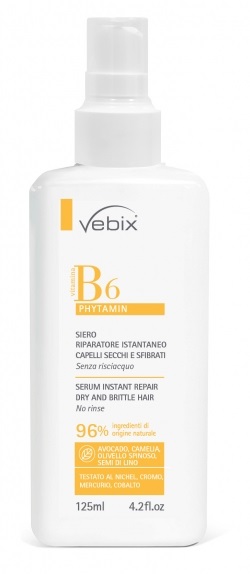 VEBIX PHYTAMIN B6 SIERO CAPELLI SECCHI SFIBRATI RIPARATORE ISTANTANEO 125 ML - Farmacia De Pasquale