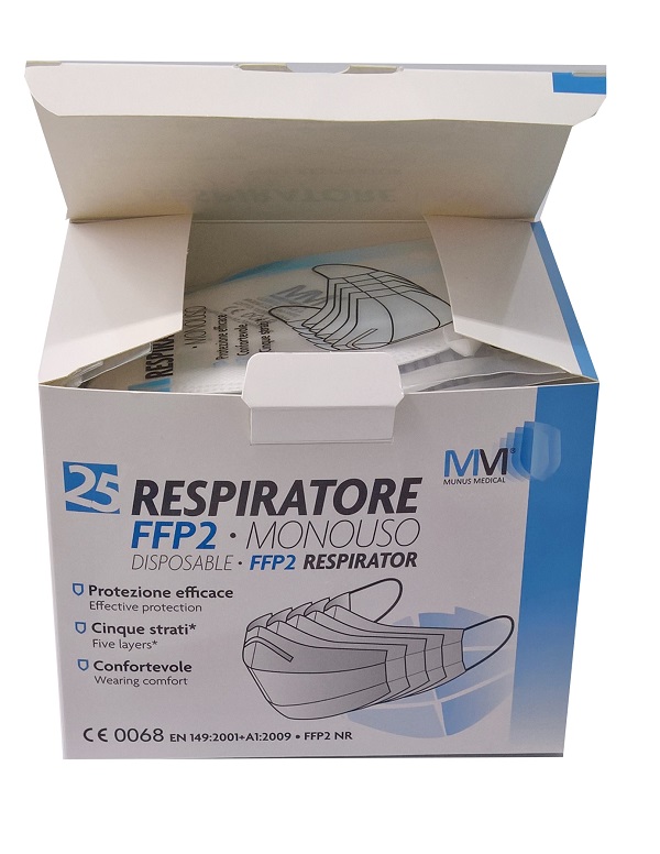 RESPIRATORE MUNUS MEDICAL FFP2 25 PEZZI - Farmacia De Pasquale