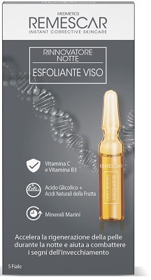 REMESCAR RINNOVATORE NOTTE ESFOLIANTE VISO 5 FIALE X 2 ML - Farmacia De Pasquale
