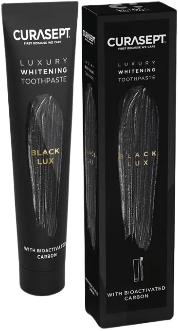 CURASEPT BLACK LUXURY WHITENING DENTIFRICIO 75 ML - Farmacia De Pasquale