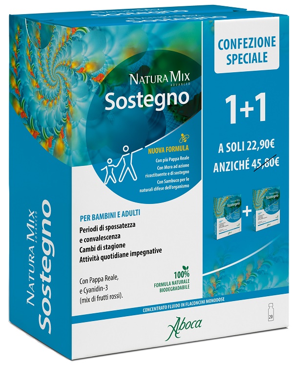NATURA MIX ADVANCED SOSTEGNO 10 FLACONCINI + 10 FLACONCINI CONFEZIONE SPECIALE - Farmacia De Pasquale