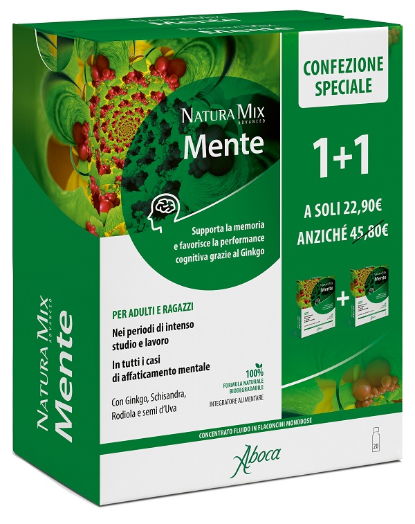 NATURA MIX ADVANCED MENTE 10 FLACONCINI + 10 FLACONCINI 300 ML CONFEZIONE SPECIALE - Farmacia De Pasquale