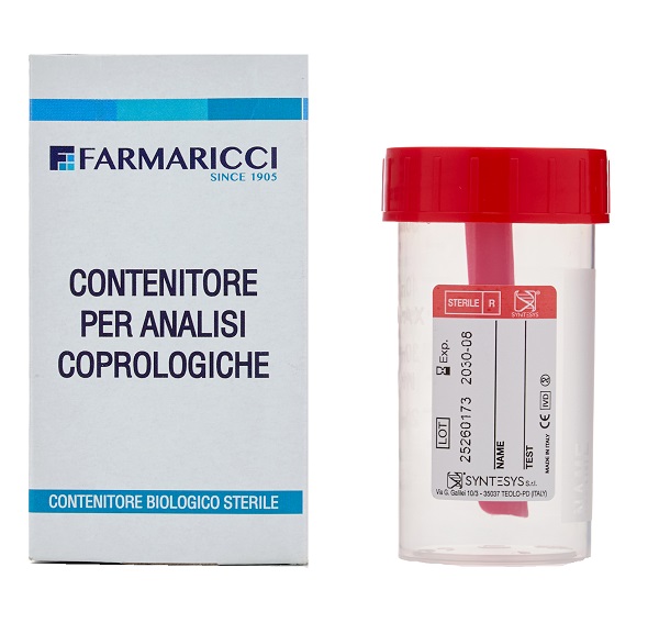 CONTENITORE COPROTAINER PER FECI DA 60 ML 35X70 MM IN POLIPROPILENE GRADUATO CON TAPPO A VITE 1 PEZZO - Farmacia De Pasquale