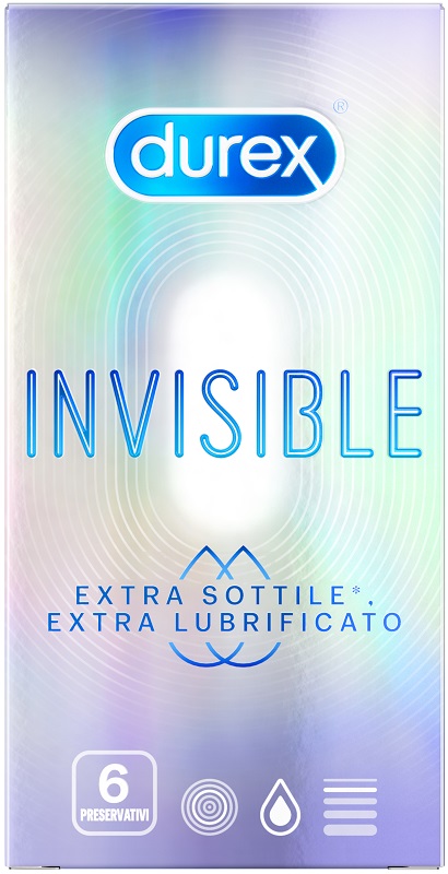 DUREX INVISIBLE EXTRA LUBRIFICATO 6 PEZZI - Farmacia De Pasquale