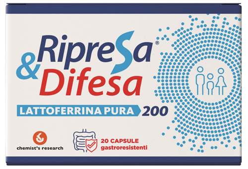 RIPRESA&DIFESA LATTOFERRINA PURA 200 20 CAPSULE GASTRORESISTENTI - Farmacia De Pasquale