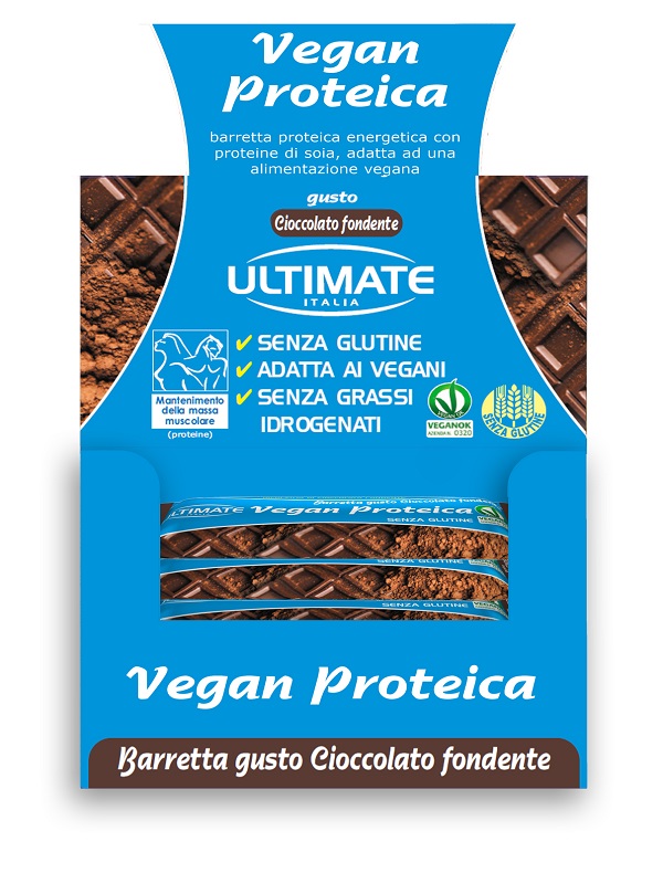 ULTIMATE BARRETTA VEGAN PROTEICA CIOCCOLATO FONDENTE 24 X 40 G - Farmacia De Pasquale