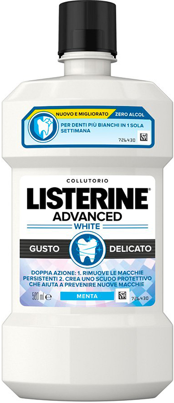 LISTERINE ADVANCED WHITE 500 ML GUSTO DELICATO - Farmacia De Pasquale