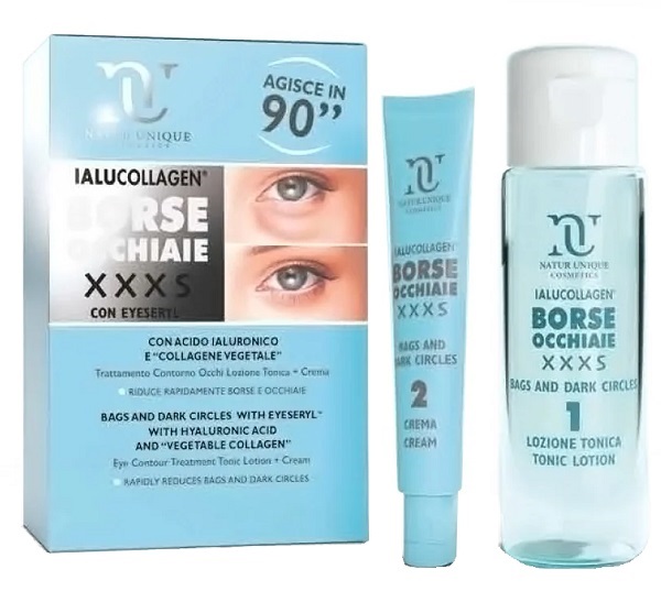 NATUR UNIQUE IALUCOLLAGEN BORSE E OCCHIAIE XXXS TONICO 10 ML + 30 ML - Farmacia De Pasquale