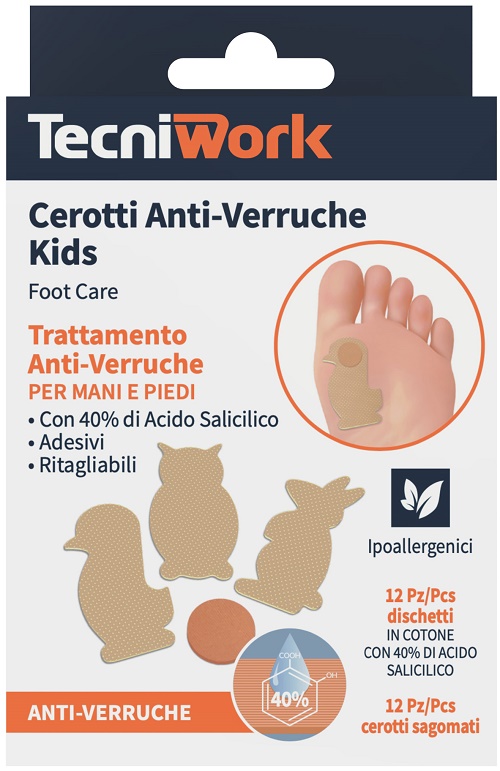 CEROTTO ANTI VERRUCHE BIMBI 12 PEZZI + 12 FIXING ANIMIALI TERRA COLORE BEIGE - Farmacia De Pasquale