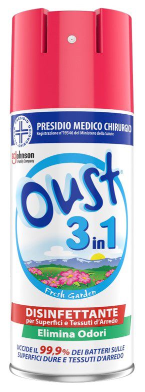 OUST 3 IN 1 FRESH GARDEN DISINFETTANTE SUPERFICI E TESSUTI D'ARREDO 400 ML - Farmacia De Pasquale