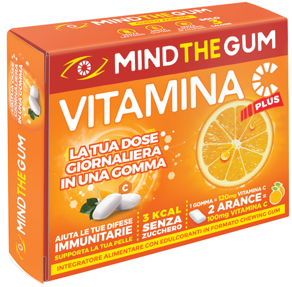 MIND THE GUM VITAMINA C AGRUMI 18 GOMME CONFETTATE - Farmacia De Pasquale
