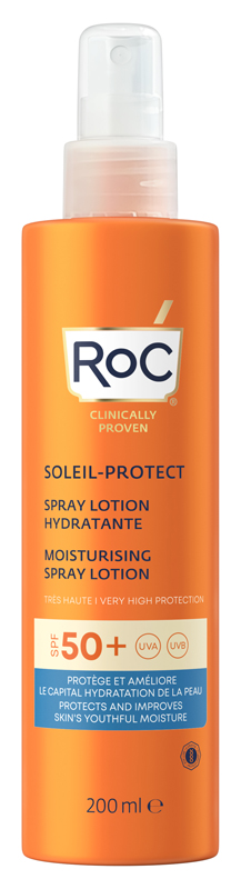 ROC LOZIONE SPRAY SOLARE CORPO SPF 50+ IDRATANTE 200 ML - Farmacia De Pasquale