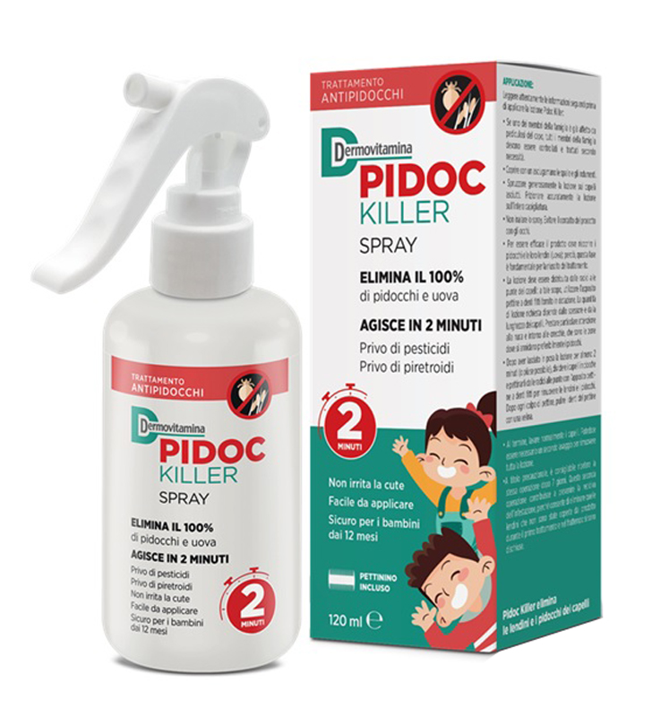 DERMOVITAMINA PIDOC KILLER SPRAY 120 ML PETTININO INCLUSO - Farmacia De Pasquale