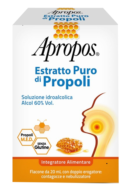 APROPOS ESTRATTO PURO DI PROPOLI SPRAY+CONTAGOCCE 20 ML - Farmacia De Pasquale