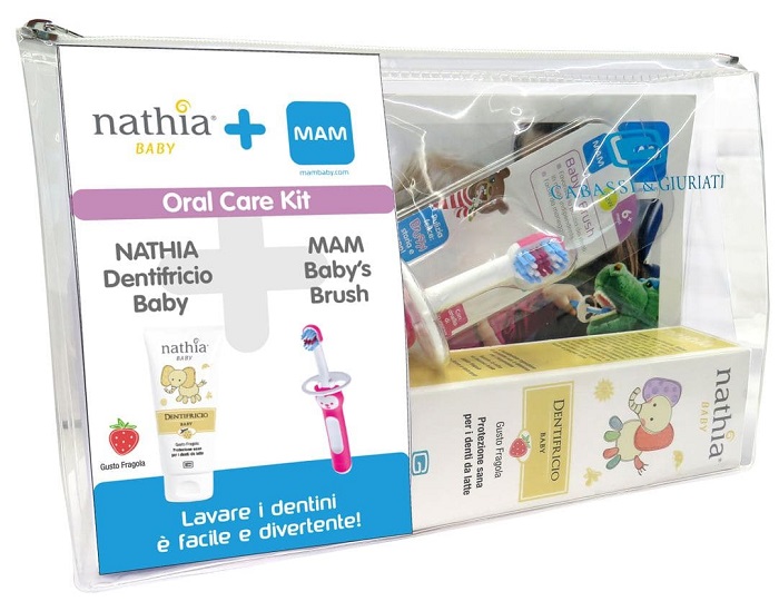 ORAL CARE KIT MASCHIO 1 DENTIFRICIO BABY NATHIA 50 ML + 1 MAM BABY'S BRUSH - Farmacia De Pasquale