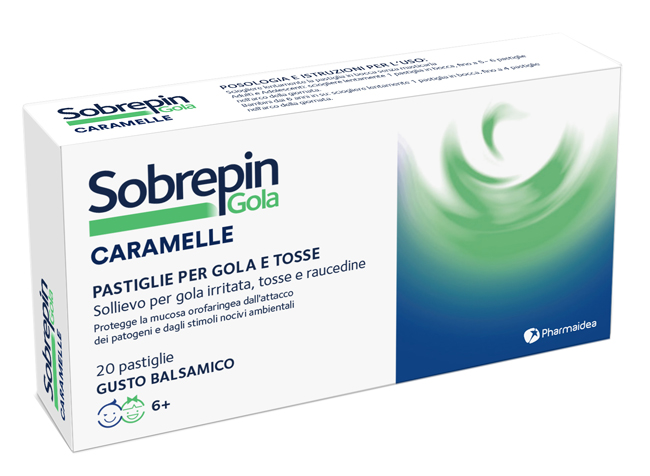 SOBREPIN GOLA CARAMELLE 20 PASTIGLIE GUSTO BALSAMICO - Farmacia De Pasquale