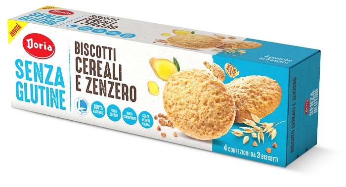 DORIA BISCOTTI CEREALI-ZENZERO 4X37,5 G - Farmacia De Pasquale