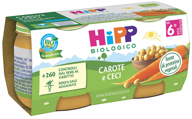 HIPP BIO OMOGENEIZZATO CAROTE/CECI 2X80 G - Farmacia De Pasquale