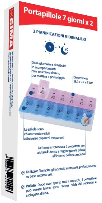 PORTAPILLOLE SETTIMANALE 7 GIORNI X 2 - Farmacia De Pasquale