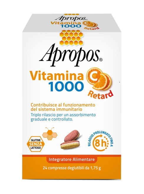 APROPOS VITAMINA C 1000 A RILASCIO PROLUNGATO 24 COMPRESSE DEGLUTIBILI - Farmacia De Pasquale