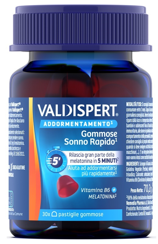 VALDISPERT GOMMOSE SONNO RAPIDO 30 PASTIGLIE GOMMOSE - Farmacia De Pasquale