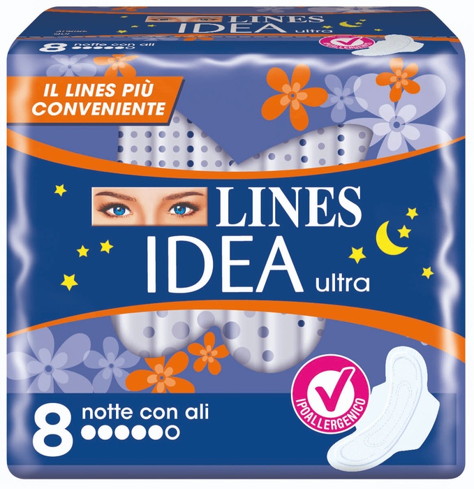 LINES IDEA ULTRA NOTTE ALI 8 PEZZI - Farmacia De Pasquale